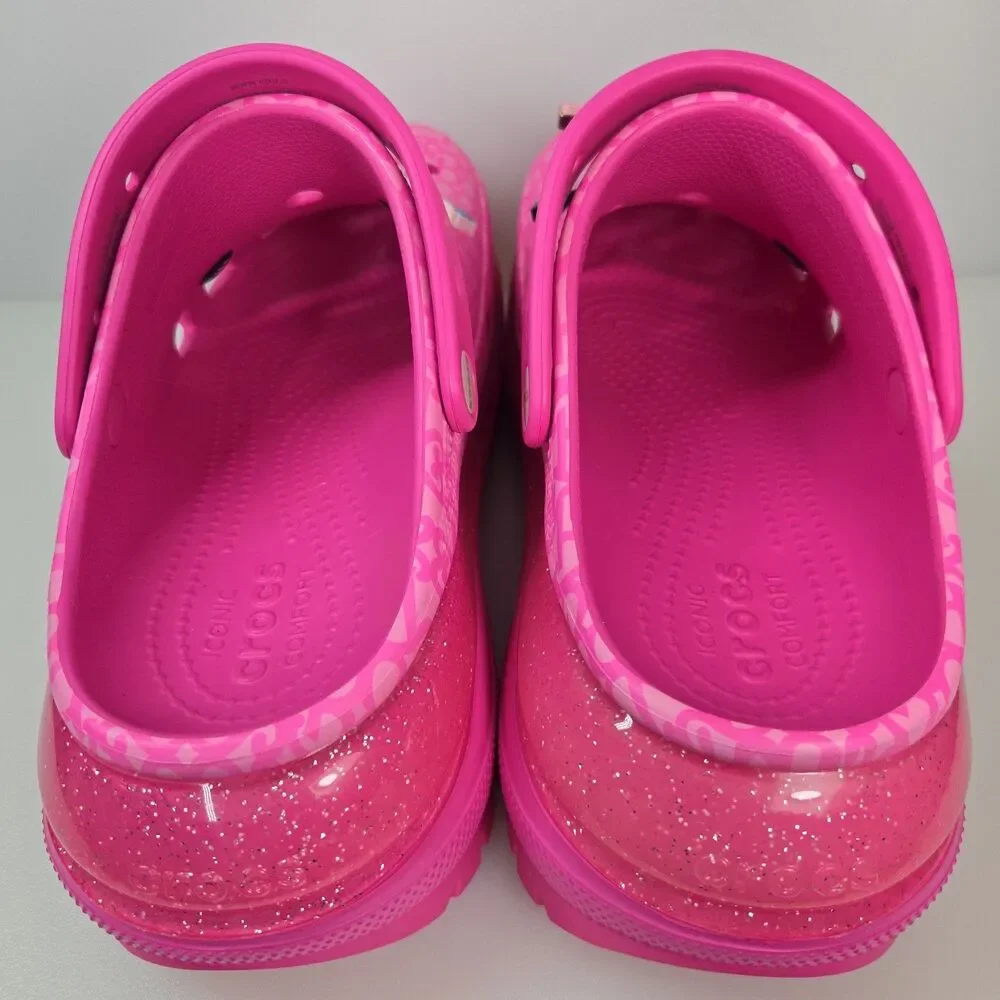 Crocs Barbie the Movie Mega Crush Clog Electric Pink Platform Mens 10 Women's 12